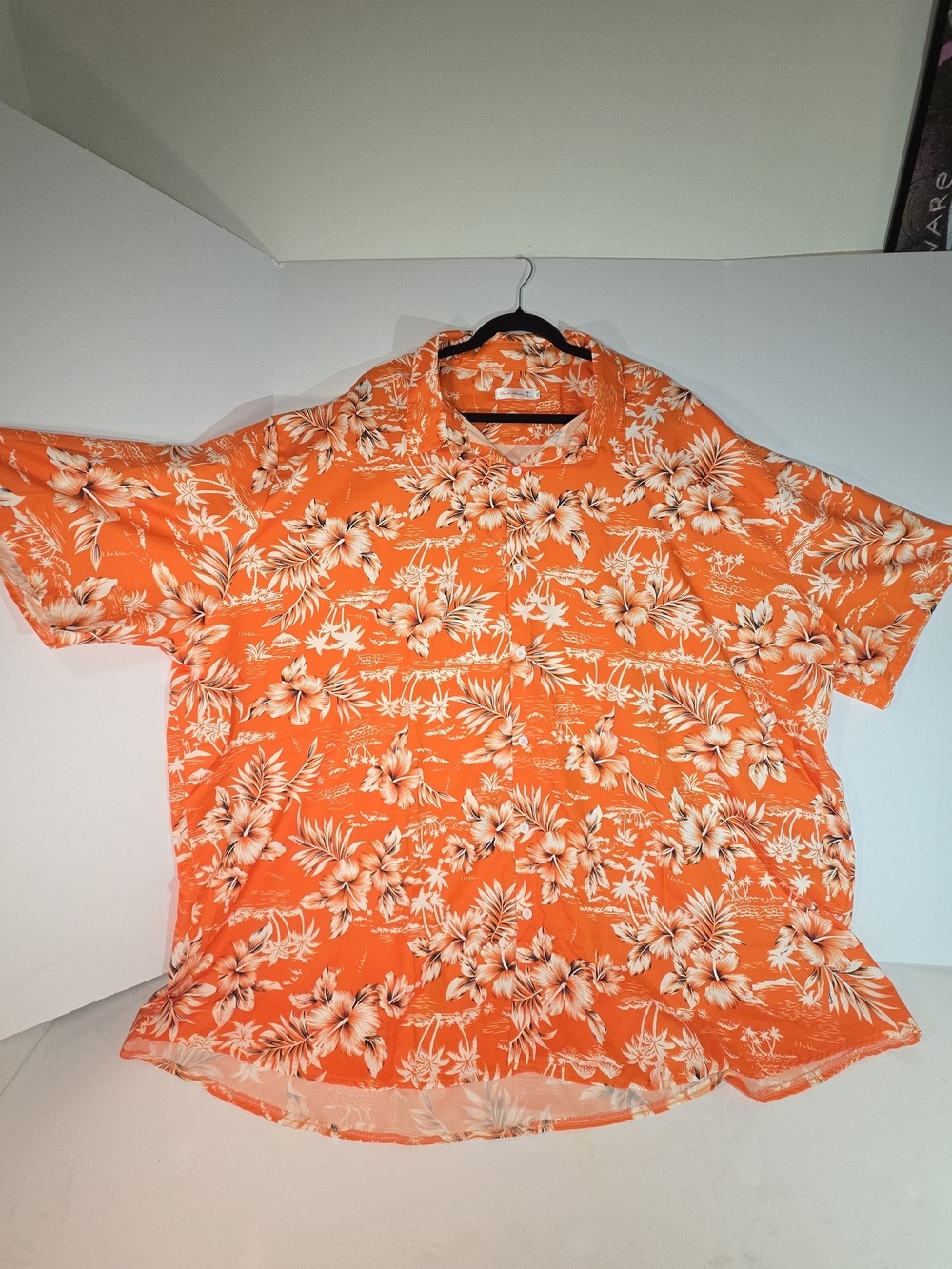 Dress for Adventure Hawaiian Shirt 5XL Orange Tropical Floral Hibiscus Aloha Big